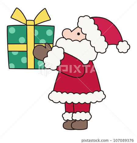 Illustration of cute Santa Claus holding a present / Santa, vector Illustration of cute Santa Claus holding a present / Santa, vector 107089376