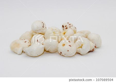 Makhana chiwda or Foxnuts with selective focus 107089504