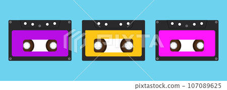 Nostalgia for the 90s with a set of old-fashioned cassettes 107089625