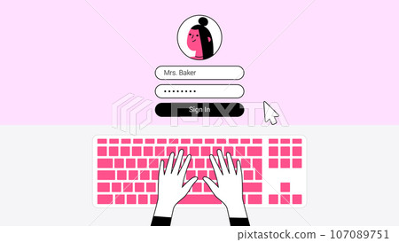 Female Hands Typing on Keyboard Vector Illustration Female Hands Typing on Keyboard Vector Illustration 107089751