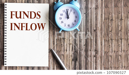 MEANS AFFECT word in a notebook on a wooden background, near a pen and an alarm clock.  107090327