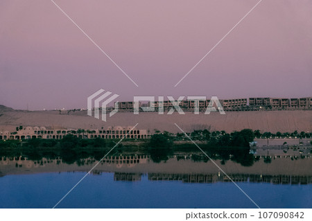 Dawn's Embrace: Serene Nile River Sunrise from the Cruise Ship 107090842