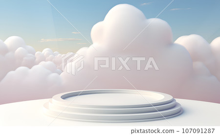Background with empty, blank stone podium, pedestal for product placement Background with empty, blank stone podium, pedestal for product placement 107091287