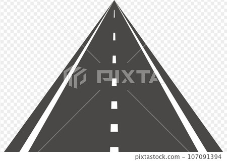 Road with white lines. Winding road. Journey traffic curved highway. Vector illustration EPS10 107091394