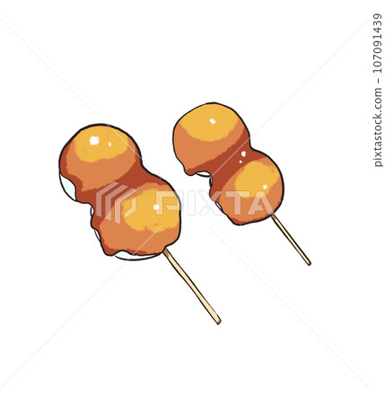 日式風格御手洗團子插畫 107091439