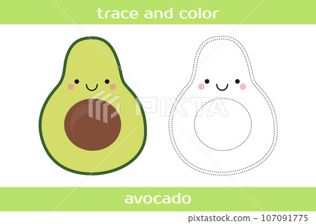 Educational worksheet Trace and color. 107091775