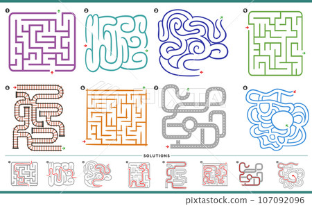 maze puzzle activities graphs set with solutions maze puzzle activities graphs set with solutions 107092096