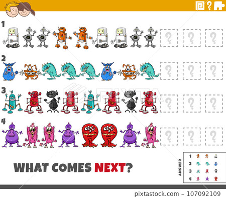 educational pattern game for children with cartoon characters 107092109