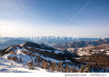 View from the top of mount Panarotta, Italy 107092121