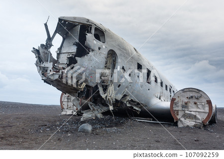 Solheimasandur plane wreck view. South Iceland landmark 107092259