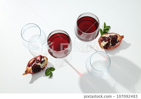 Pomegranate wine, delicious and gourmet alcohol drink 107092483