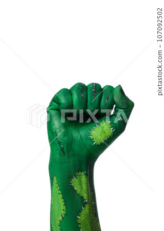 PNG green zombie hands isolated on white background. 107092502