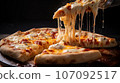 The deliciousness of melting cheese: the temptation of pizza 107092517