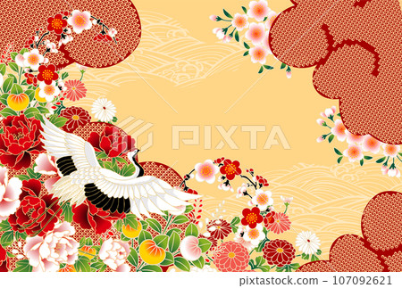 鶴滿花米色 鶴滿花米色 107092621