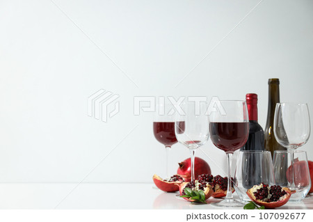 Pomegranate wine, delicious and gourmet alcohol drink 107092677