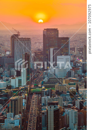 Tokyo cityscape in Japan: For tomorrow. Escape from Corona: ``There is no night that does not end''. Shibuya Station...Redevelopment once in 100 years. happy future 107092975