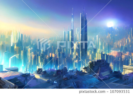AI生成的異世界藍城市 107093531