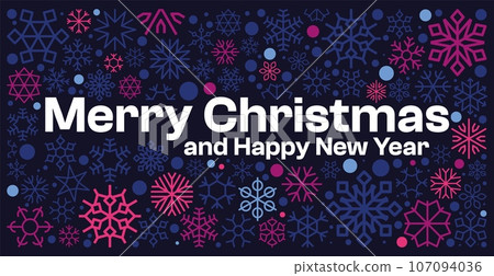 Snowflake background. Seamless print with falling snowflakes for winter holiday greeting card. Vector snowfall background 107094036