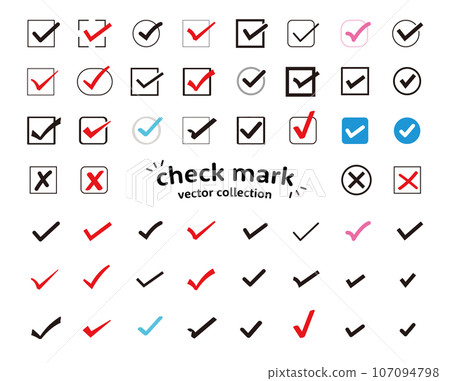 Check mark check icon set 107094798