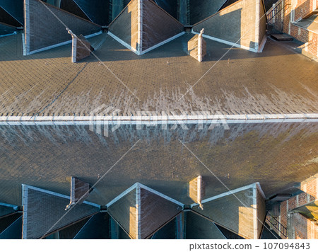 Aerial Abstraction: Church Roof Patterns from Above Aerial Abstraction: Church Roof Patterns from Above 107094843