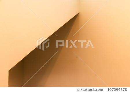 Abstract architecture background, yellow nterior fragment. Niche corner 107094878