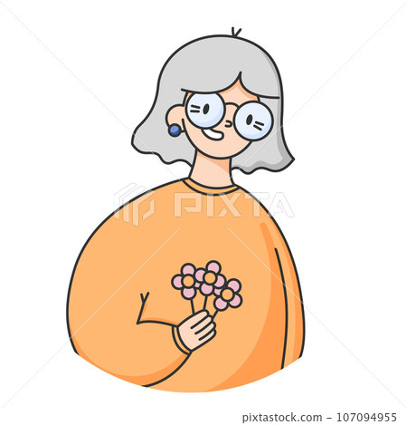 Avatar of senior elderly woman isolated Avatar of senior elderly woman isolated 107094955