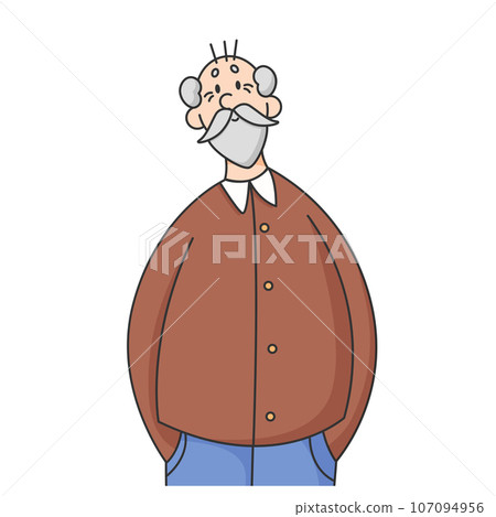 Avatar of senior elderly man isolated Avatar of senior elderly man isolated 107094956