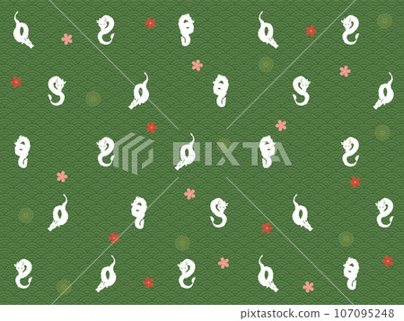 Dragon and Japanese pattern 107095248