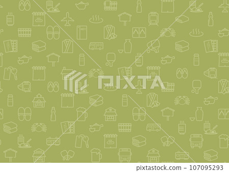 Hot spring travel icon pattern wallpaper, green Hot spring travel icon pattern wallpaper, green 107095293