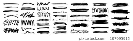 Charcoal pencil scribble stripes and bold paint shapes. Childrens crayon or marker doodle rouge handdrawn scratches. Vector illustration of squiggles in marker sketch style Charcoal pencil scribble stripes and bold paint shapes. Childrens crayon or marker doodle rouge handdrawn scratches. Vector illustration of squiggles in marker sketch style 107095915