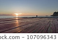 Top of wood table with seascape 107096343