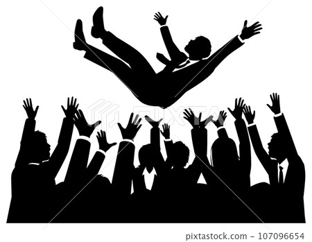 Male businessman being lifted up 107096654