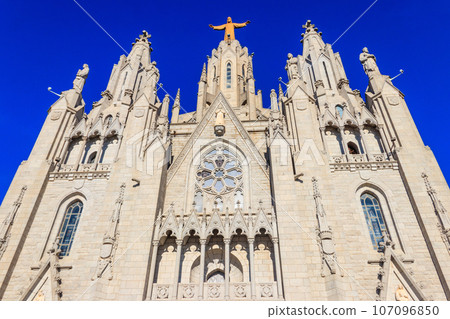 Expiatory Church of the Sacred Heart of Jesus on the summit of Mount Tibidabo in Barcelona, Catalonia, Spain Expiatory Church of the Sacred Heart of Jesus on the summit of Mount Tibidabo in Barcelona, Catalonia, Spain 107096850