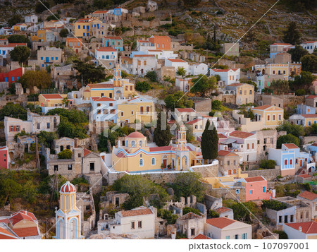 Symi Island, Greece islands holidays from Rhodos in Aegean Sea. 107097001