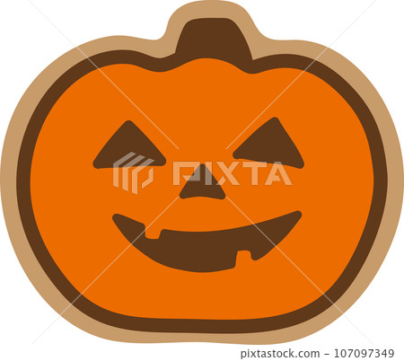 時尚可愛的糖霜餅乾與萬聖節南瓜燈的向量插圖 107097349