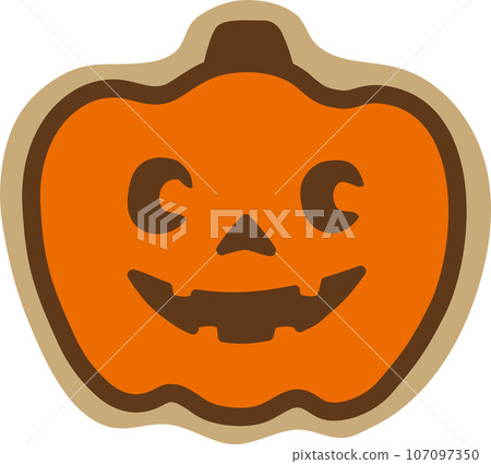 時尚可愛的糖霜餅乾與萬聖節南瓜燈的向量插圖 107097350