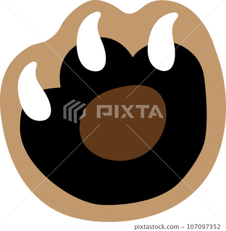 Halloween Vector illustration of fashionable and cute icing cookie with cat's hand Right 107097352