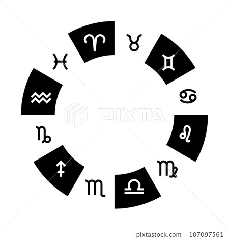 Astrology wheel with zodiac signs. Mystery and esoteric. Horoscope vector illustration Astrology wheel with zodiac signs. Mystery and esoteric. Horoscope vector illustration 107097561