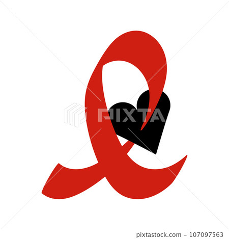 World AIDS day red ribbon aids symbol, vector Illustration 107097563