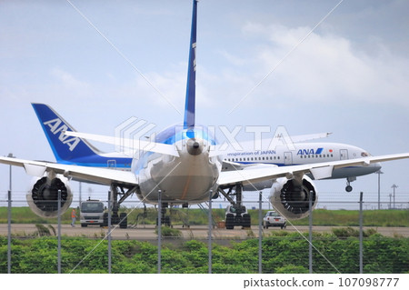 Passenger plane taking off and landing image 107098777