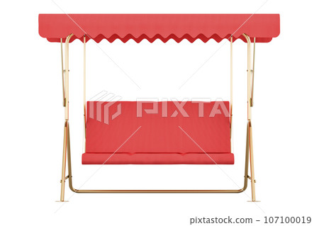 Outdoor Swing Chairs with Adjustable Tilt Canopy and Durable Steel Frame, 3D rendering 107100019