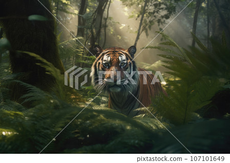 Bengal tiger in forest 107101649