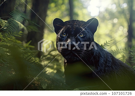 Black panther in forest 107101726