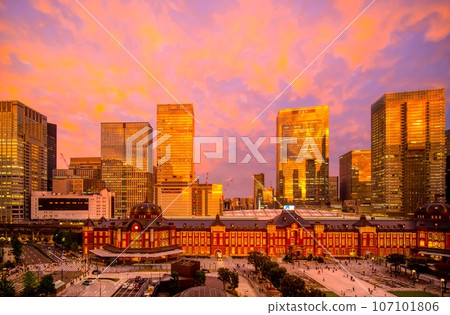 Tokyo Station bright red sunset Sep.2023 Tokyo Station bright red sunset Sep.2023 107101806