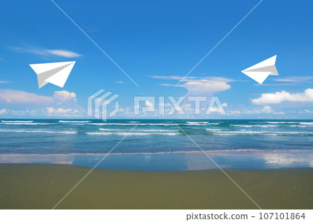 海和紙飛機 107101864