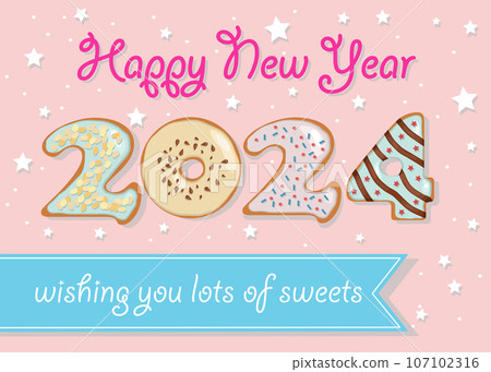Delightful Donut-Themed New Year Greeting Delightful Donut-Themed New Year Greeting 107102316
