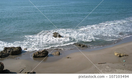 Blue sea and rocky coast Blue sea and rocky coast 107103494