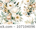 Floral pattern background illustration for a modern and stylish look. Generative AI 107104096