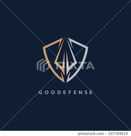 GD letter spear and shield icon vector concept design template GD letter spear and shield icon vector concept design template 107104619