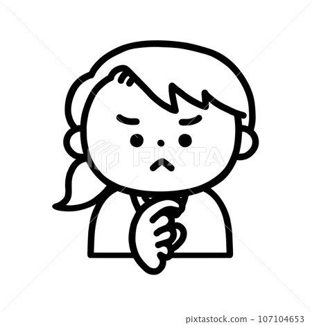 一個女人思考,畫線 一個女人思考,畫線 107104653